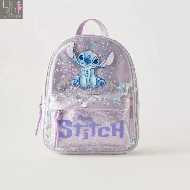 Disney 2024 plush cartoon shoulder bag featuring Stitch and strawberry bear design, soft and cute girls' handbag.