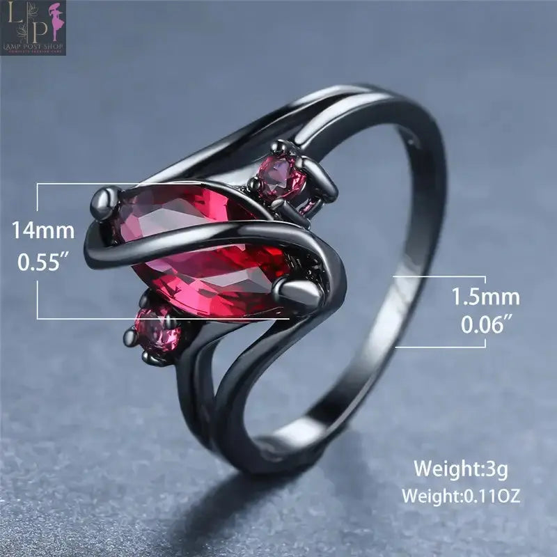 Elegant black and gold crystal ring for women featuring white crystals, perfect as a mother gift jewelry piece.