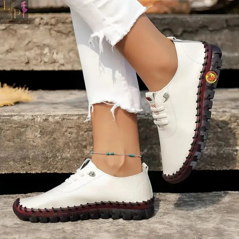 Black leather women’s summer shoes by My Store, handmade lightweight oxford shoes with soft soles and large size option.
