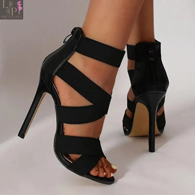 Black high heel pumps from My Store, featuring a sleek design and comfortable fit, perfect for stylish occasions.