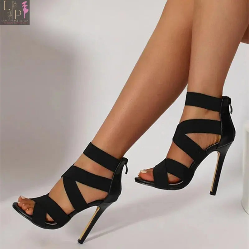 Black high heel pumps by My Store, showcasing a stylish and comfortable shoe design for elegant footwear.