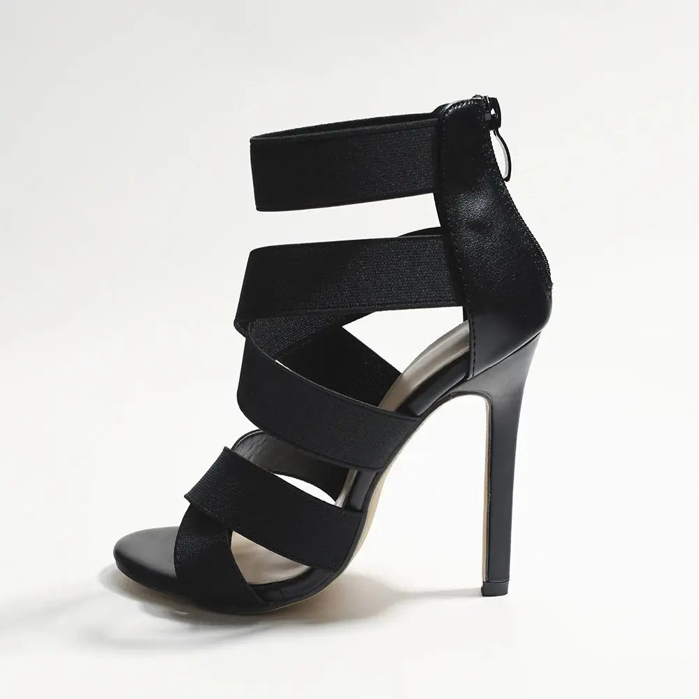 Black high heel pumps by My Store, showcasing sleek design and comfortable fit for stylish footwear.