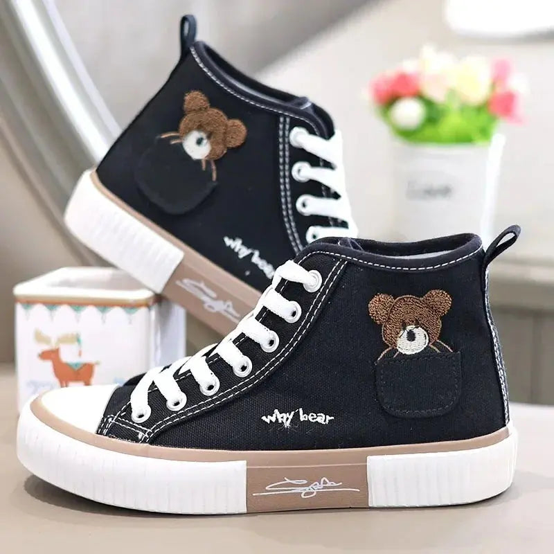White women's sneakers by My Store featuring casual vulcanized design, flats, and high-top style, perfect for everyday wear