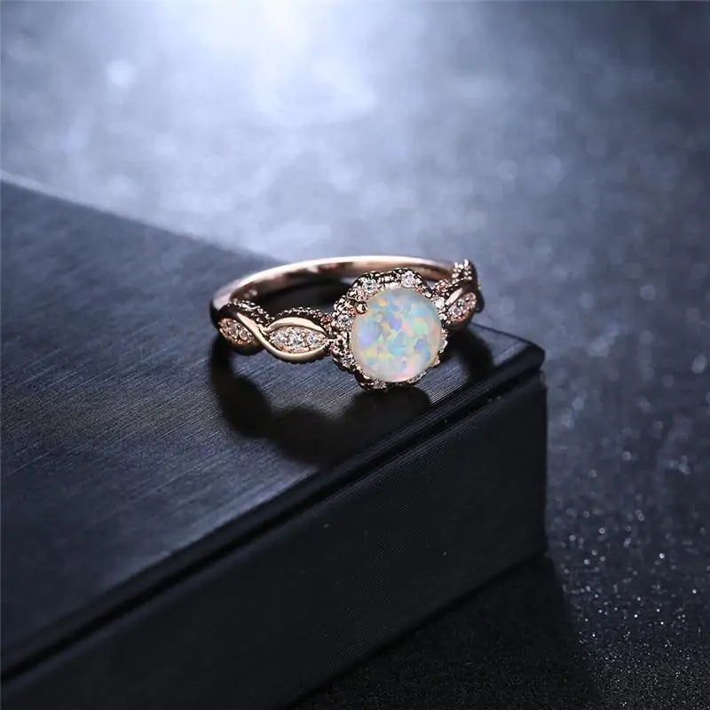 Rainbow Opal Ring Beautiful Ring Gift for Girlfriend Wife Ring Gift