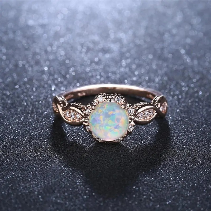 Rainbow Opal Ring Beautiful Ring Gift for Girlfriend Wife Ring Gift My Store