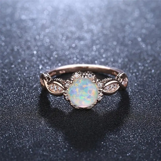 Rainbow Opal Ring Beautiful Ring Gift for Girlfriend Wife Ring Gift