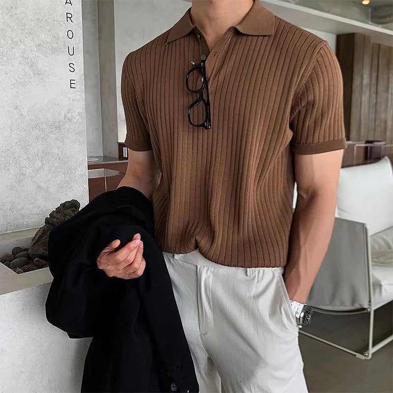 2023 Men's Clothing Luxury Knitted Polo Shirt Lamp Post