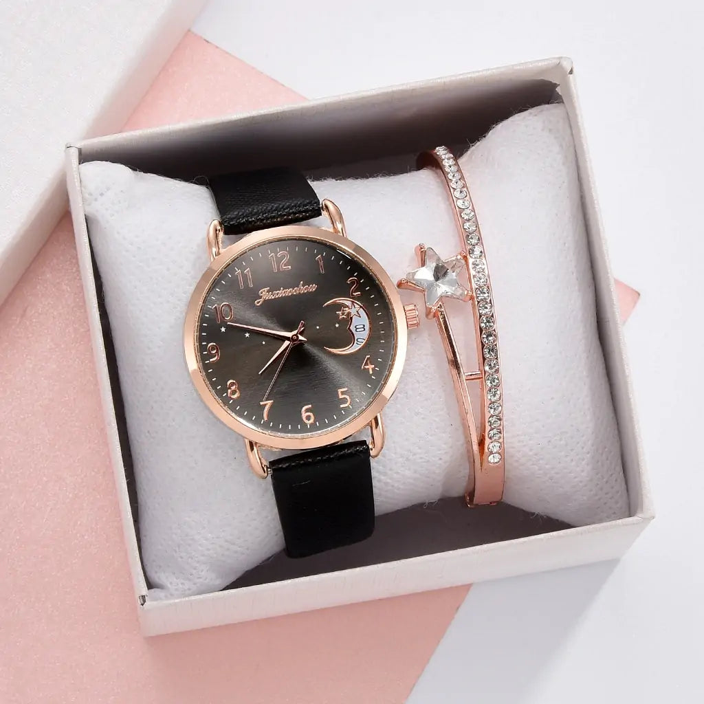 Women Bracelet & Watch Set: 2 Set