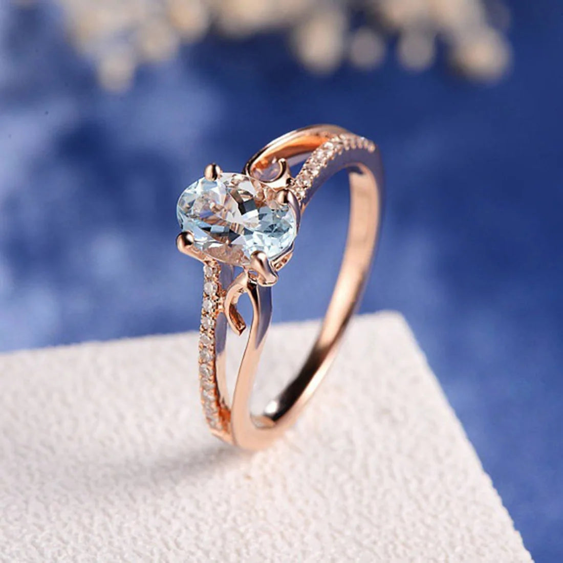 Alluring Aquamarine Ring Gift for Mom Gift for Wife Ring My Store