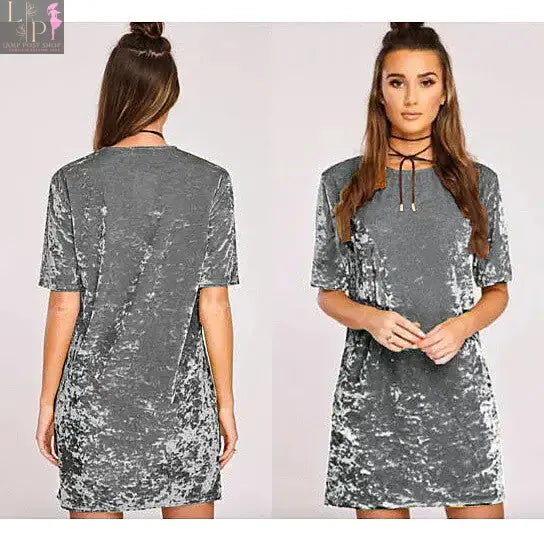 Women Velvet Cocktail Dress Lamp Post